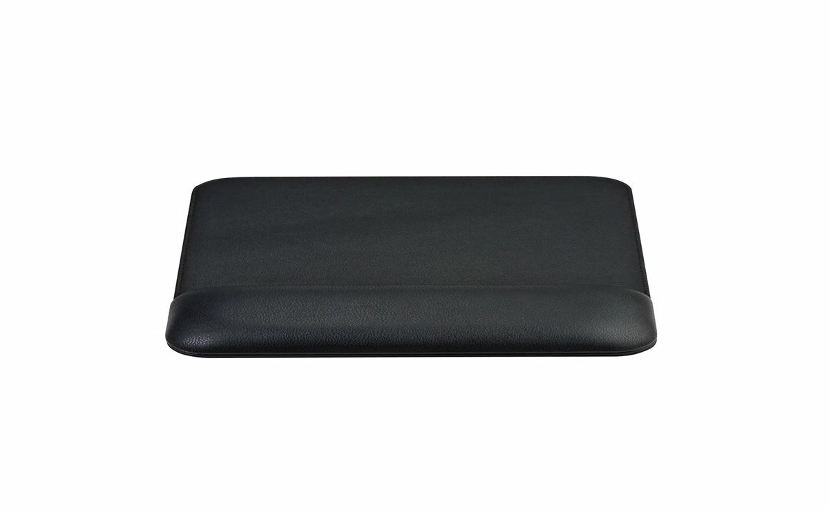Tapis de souris avec repose-poignet en cuir véritable - 495 x 270 x 25 mm (LxLxH)