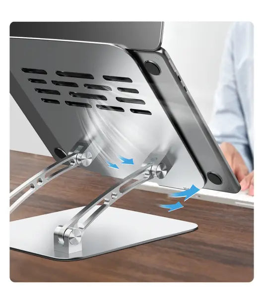 VersaStand Laptopstandaard - Aluminium Laptophouder - Laptopverhoger - Opvouwbaar - Zilver Spire