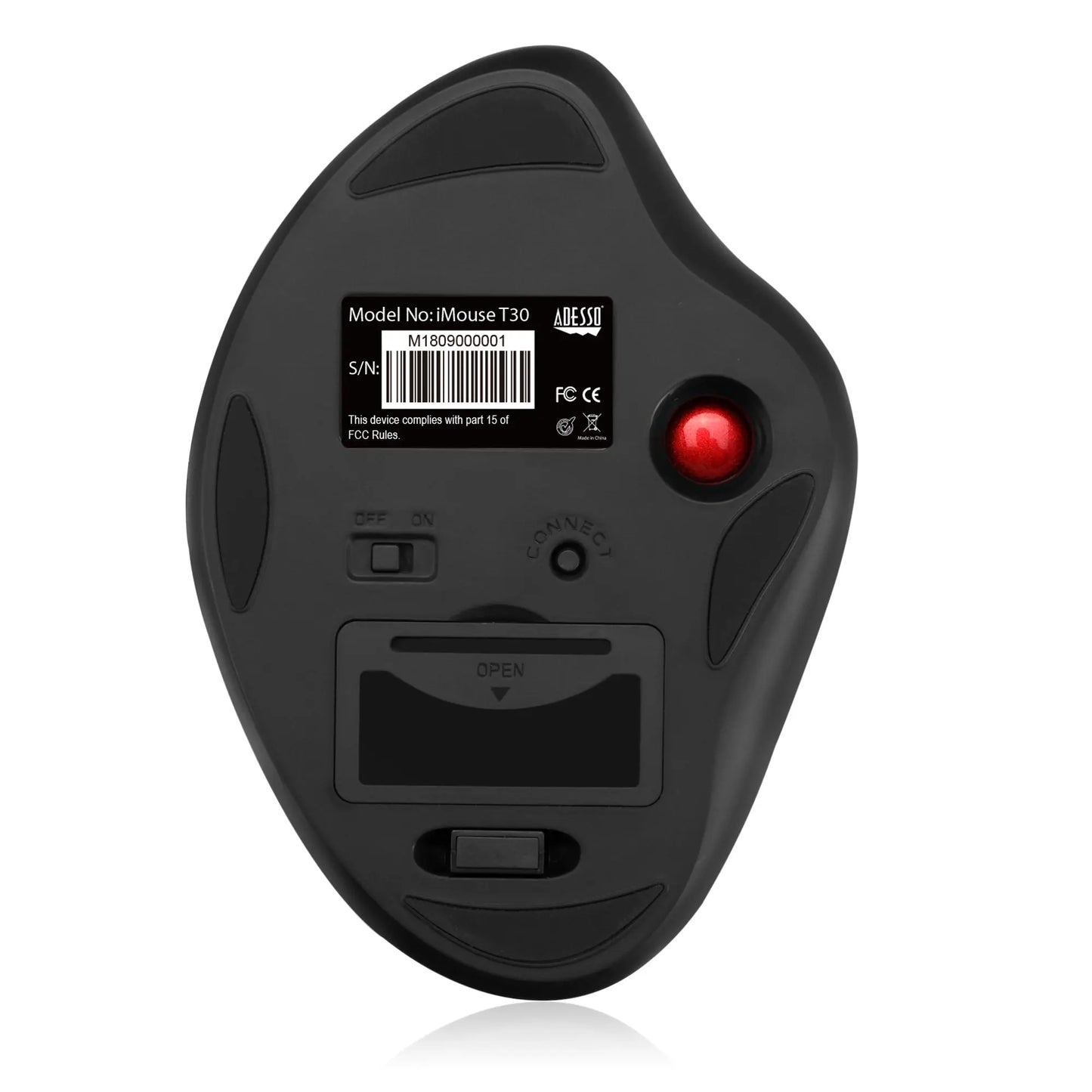Draadloze programmeerbare ergonomische trackball muis Adesso