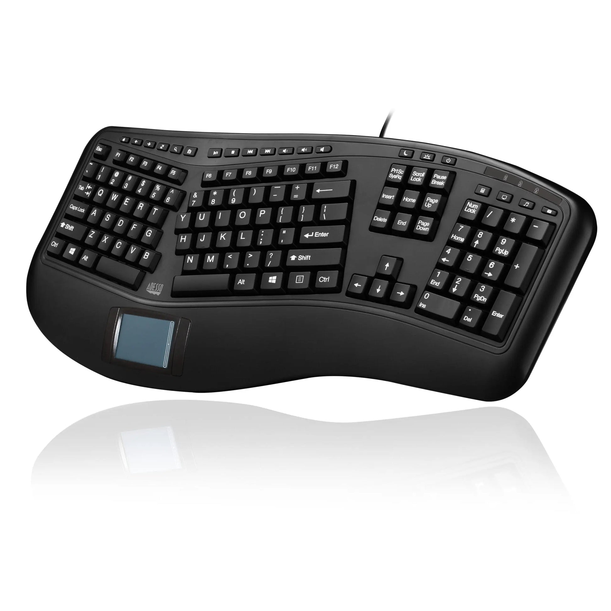 Adesso AKB-450UB Ergonomisch toetsenbord met touchpad muispad Adesso