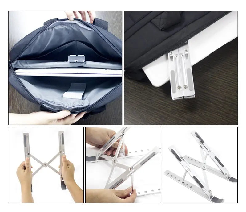 Ergonomische Laptop houder - Zwart - Laptop Standaard - Verstelbaar Coolgods