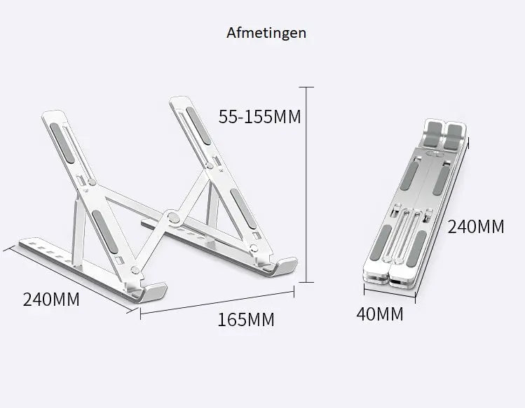 Ergonomische Laptop houder - Zwart - Laptop Standaard - Verstelbaar Coolgods