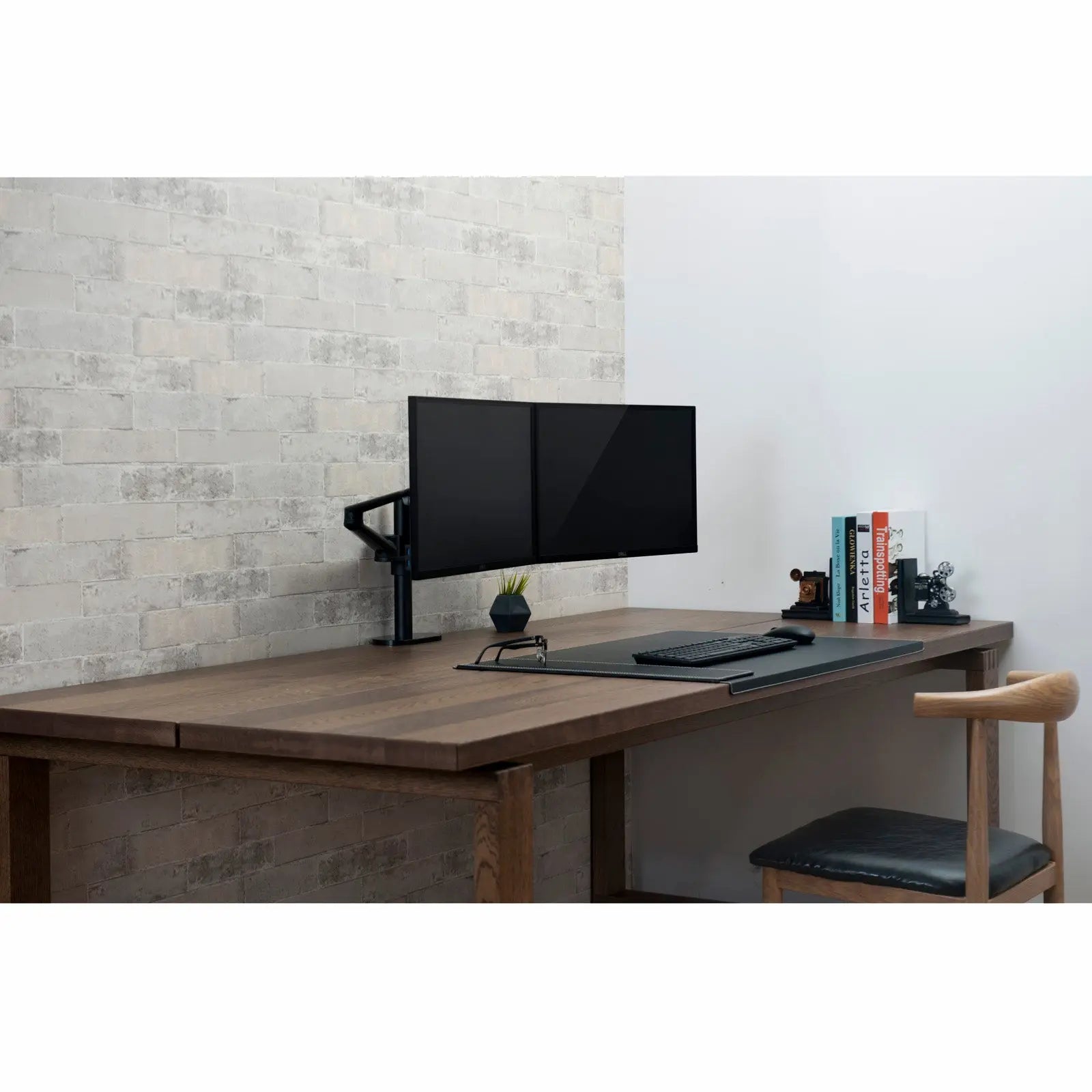 Monitor arm twee schermen - Spire Monitor Beugel voor 2 displays - Monitor standaard zwart Spire