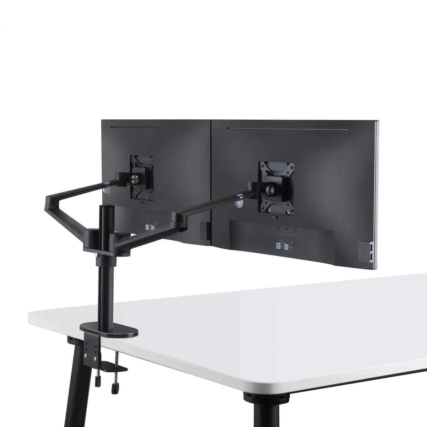 Monitor arm twee schermen - Spire Monitor Beugel voor 2 displays - Monitor standaard zwart Spire