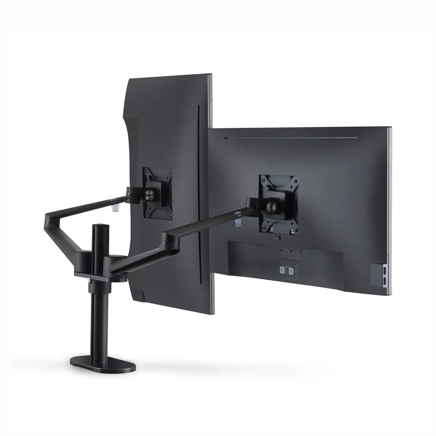 Monitor arm twee schermen - Spire Monitor Beugel voor 2 displays - Monitor standaard zwart Spire