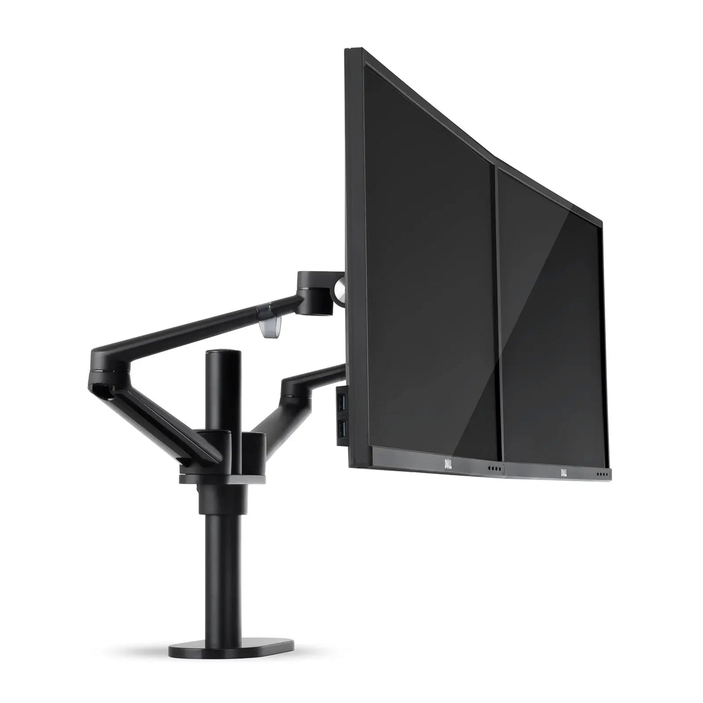 Monitor arm twee schermen - Spire Monitor Beugel voor 2 displays - Monitor standaard zwart Spire