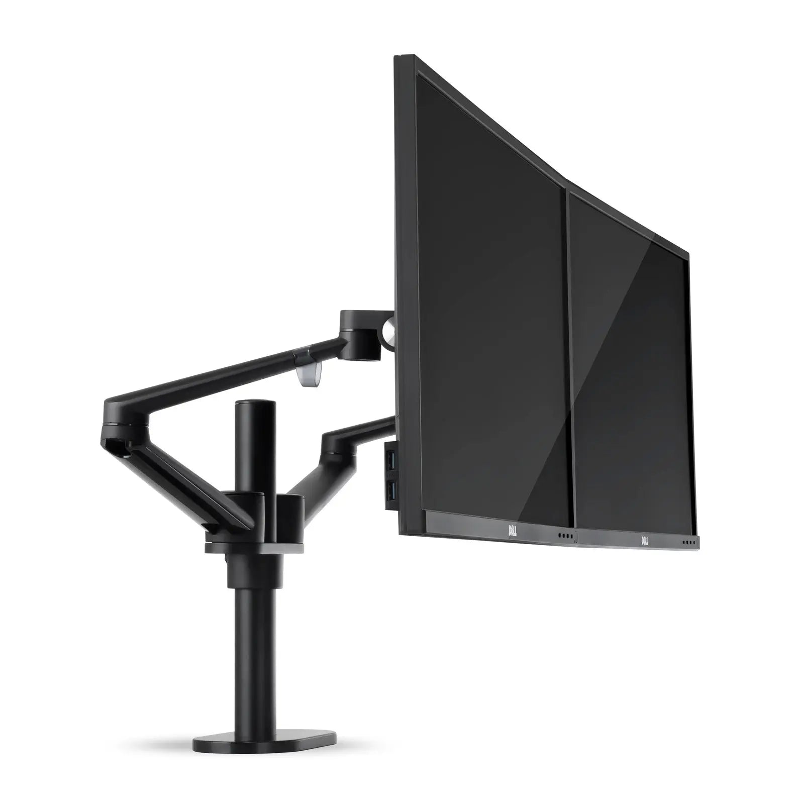 Monitor arm twee schermen - Spire Monitor Beugel voor 2 displays - Monitor standaard zwart Spire