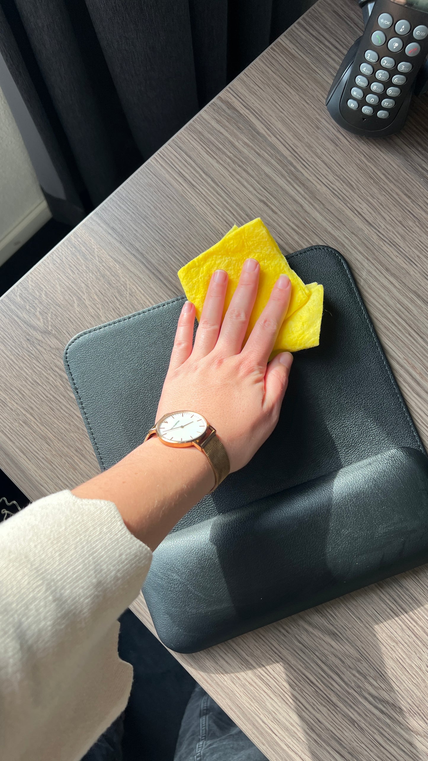 Muismat met polssteun van leer - eenvoudig reinigen