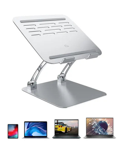 VersaStand Laptopstandaard - Aluminium Laptophouder - Laptopverhoger - Opvouwbaar - Zilver Spire