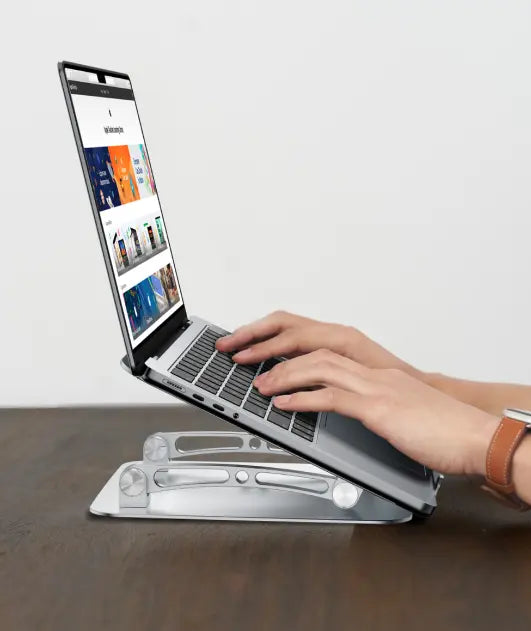 Support pour ordinateur portable en aluminium, support ergonomique réglable  pour