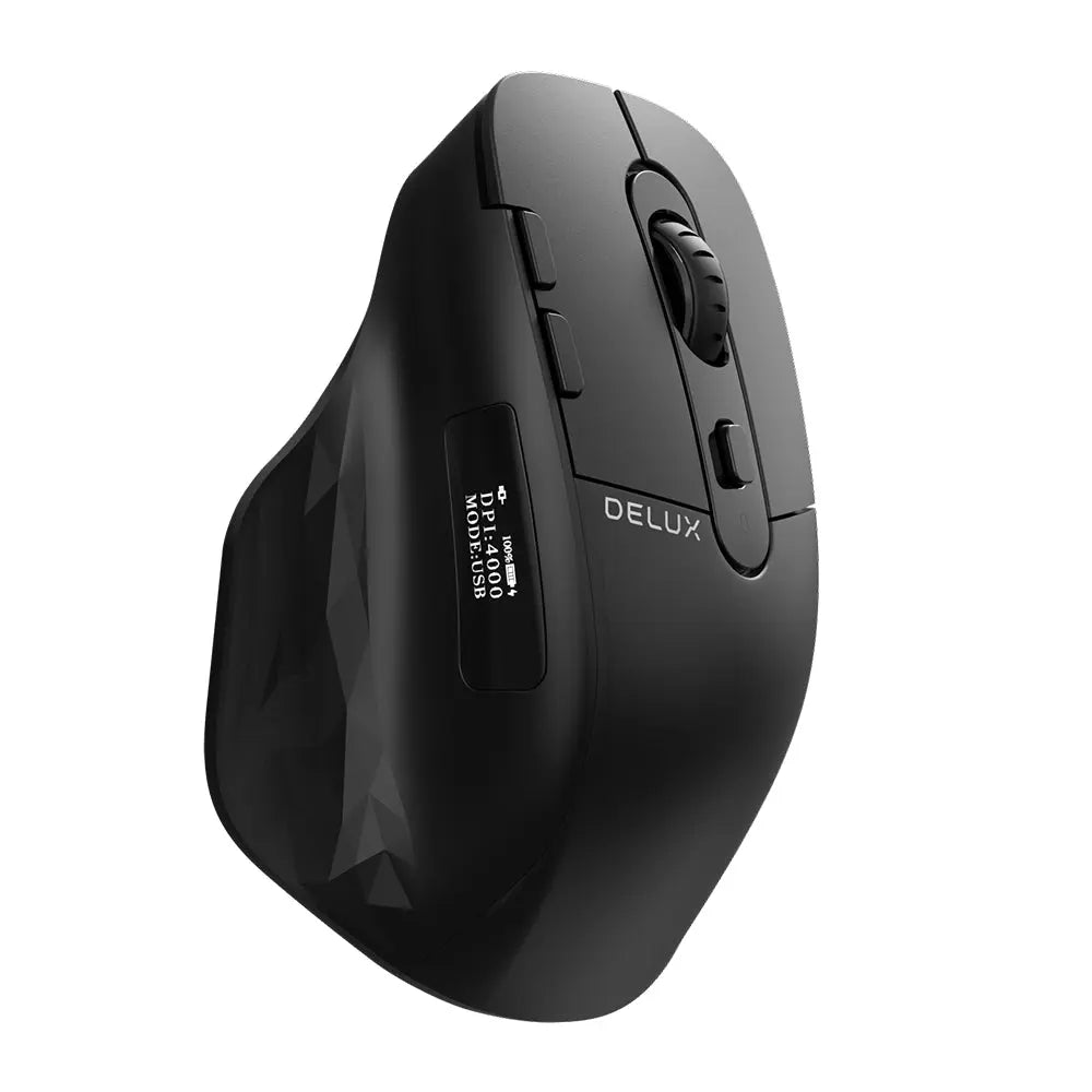 Delux M912 bluetooth ergonomische muis – draadloos ergonomische muis – Semi Verticale muis