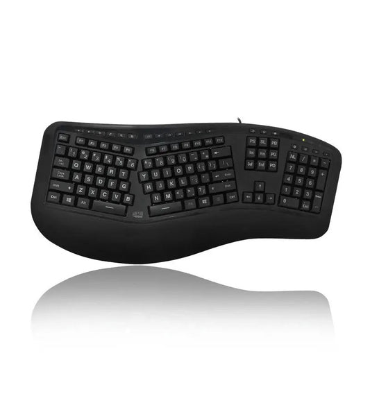 Ergonomische Tastatur mit farbiger Hintergrundbeleuchtung – Adesso AKB-150EB 