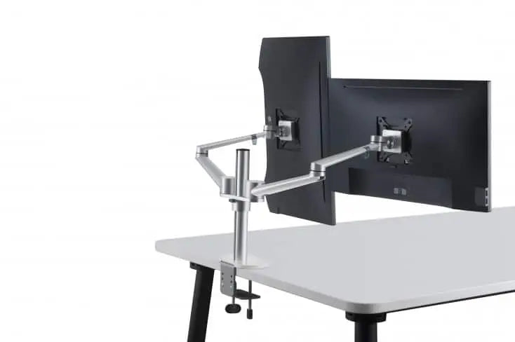 Suptek Monitorhouder voor 2 monitoren, ergonomische tv-houder met dubbele arm, LCD-monitorhouder Suptek Monitorhouder voor 2 monitoren, ergonomische tv-houder met dubbele arm, LCD-monitorhouder