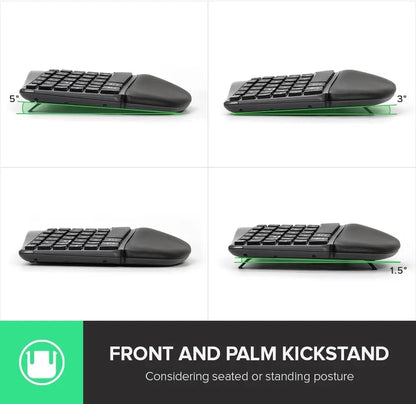 Gesplitst ergonomisch toetsenbord - toetsenbord met polssteun - Delux ergonomisch toetsenbord - Draadloos Delux